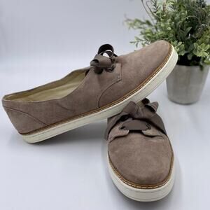 UGG Women's Tan Carilyn Demitasse Slip On‎ Lace Up Ribbon Shoe Sz 11 S/N 1013356